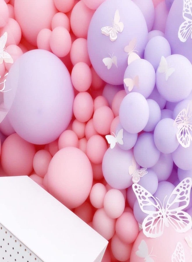 Flyloons Purple Pink birthday decoration items for Girls Kids baby 61pcs Set, Golden Glitter happy birthday banner, Pastel and Rose Gold Chrome Balloons, Arch Tape for Ring Design - Image 4